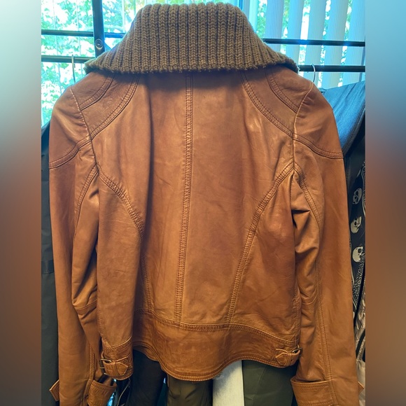 Michael Kors Brown Leather Jacket - New Without Tags - Picture 2 of 6